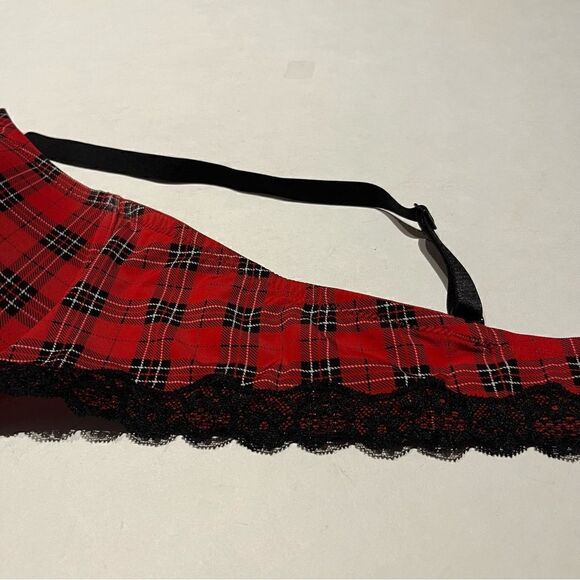 Adore Me Bra Red and Black Plaid with Lace Trim Size 44D - Picture 5 of 7